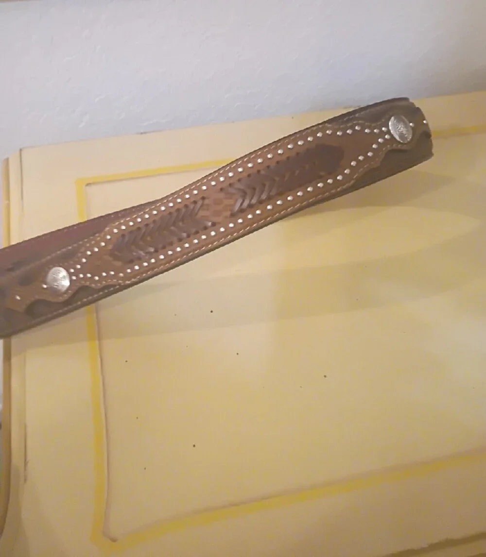 Nocona Men's Brown Leather Studded Belt - Classic Casual Style